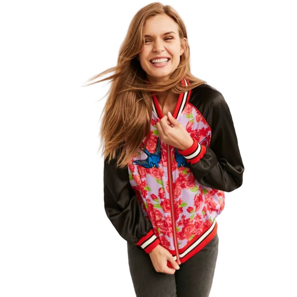 SILENCE+NOISE & URBAN OUTFITTERS Collab ‘Arielle’ Satin Bomber Jacket - Picture 3 of 17